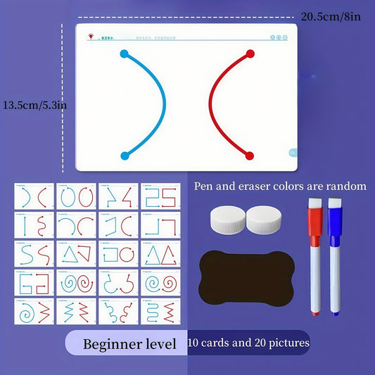 2-in-1 Brain Development Training Kit | Reusable Finger Maze & Pen Control Workbook for Kids & Adults (20 Training Pictures)