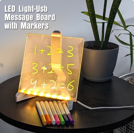 Colorful LED Writing Board Acrylic Message Board with USB Erasable Lights