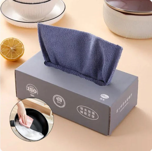 Microfiber Cleaning Cloth Pack Of 20 | Tissue Box Packing Microfiber Cleaning Towel Multi-Purpose Cloths for Kitchen, Car, Home & Professional Cleaning Use