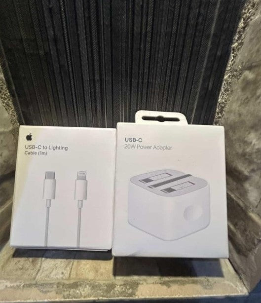 20W USB-C Power Adapter + USB-C to Lightning-Fast Charging Cable (1m) Set
