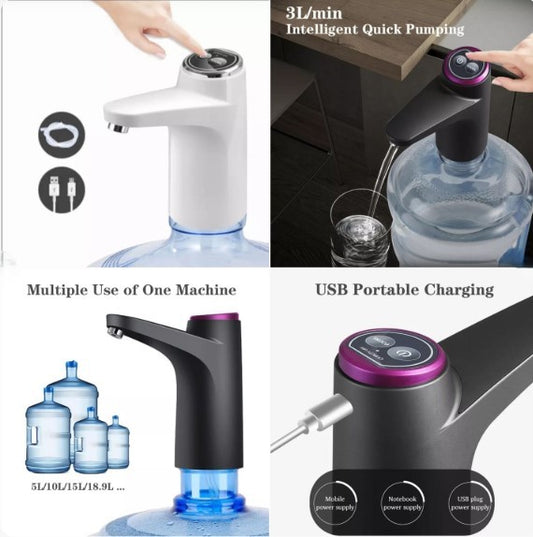 Electric Water Pump Touch Intelligent | Rechargeable Automatic Dispenser for Bottled Water with One -Touch Operation | Random Color