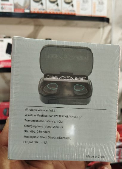 M10 TWS Wireless Bluetooth Earbuds | Bluetooth V5.3 Earphones with Smart LED Power Display & Heavy Bass Charging Case