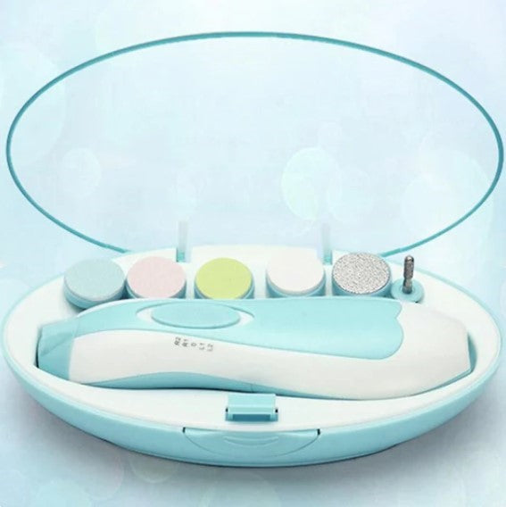Premium 6-in-1 Electric Baby Nail Trimmer Set | Safe Infant Nail Filer, Clipper Alternative Kit with Storage Case | Random Color