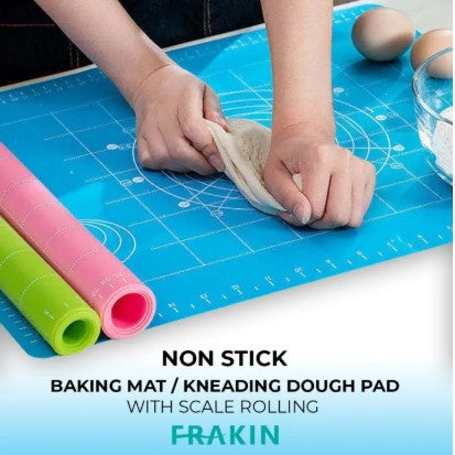 Silicone Baking Roti Mat with Measurements | Heat Resistant Non-Stick Flour Rolling | Kneading Dough Pad | Size 50x40