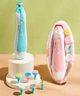 Premium 6-in-1 Electric Baby Nail Trimmer Set | Safe Infant Nail Filer, Clipper Alternative Kit with Storage Case | Random Color