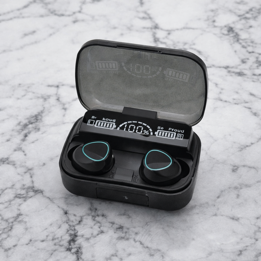 M10 TWS Wireless Bluetooth Earbuds | Bluetooth V5.3 Earphones with Smart LED Power Display & Heavy Bass Charging Case