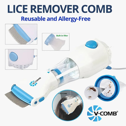 Anti Lice Metal Comb with 4 Filters | Stainless-Steel Fine-Tooth Head Lice & Nit Removal Comb
