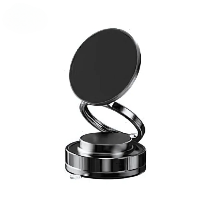 Folding Magnetic Phone Holder 360° with Vacuum Suction | Strong Dashboard & Windshield Car Mount | Adjustable Mobile & Desk Stand