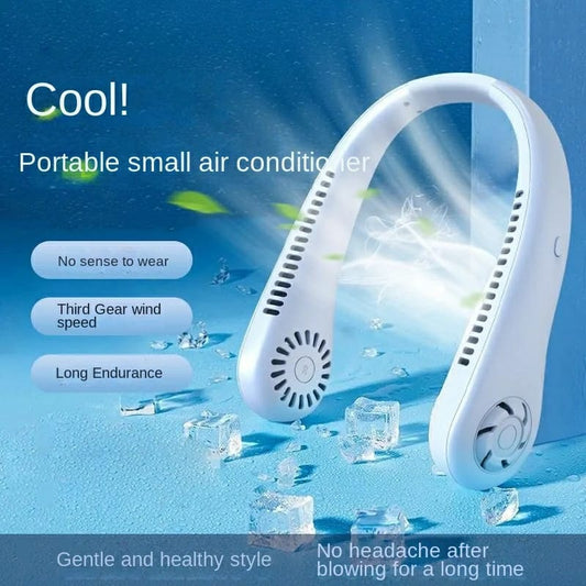 Portable Bladeless Neck Cooler | Hands-Free 360° Airflow USB Rechargeable Neck Fan for Indoor & Outdoor Use