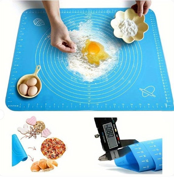 Silicone Baking Roti Mat with Measurements | Heat Resistant Non-Stick Flour Rolling | Kneading Dough Pad | Size 50x40