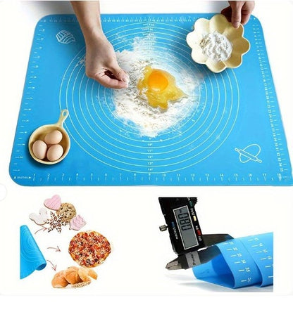 Silicone Baking Roti Mat with Measurements | Heat Resistant Non-Stick Flour Rolling | Kneading Dough Pad | Size 50x40