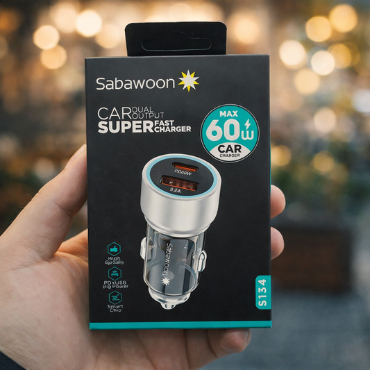Original Car Charger 60W Adapter | PD + USB Dual Port Fast Charging for All Mobile Phones