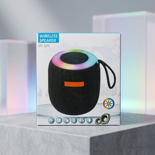 Mini Wireless Speaker SH-309 | Portable Bluetooth Sound Box with RGB LED Light & TWS Support