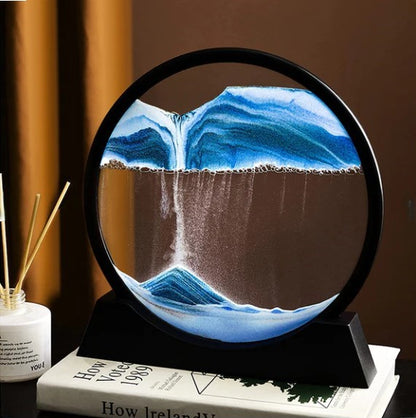 3D Moving Sand Art Lamp with Stand | Sand Lamp for Room & Home Decoration | Sandscapes Frame For Table