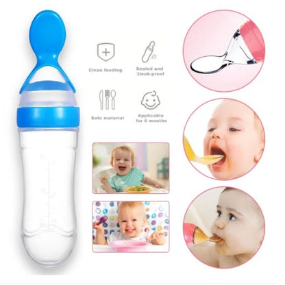 Baby Spoon Feeder Silicone Bottle Feeding