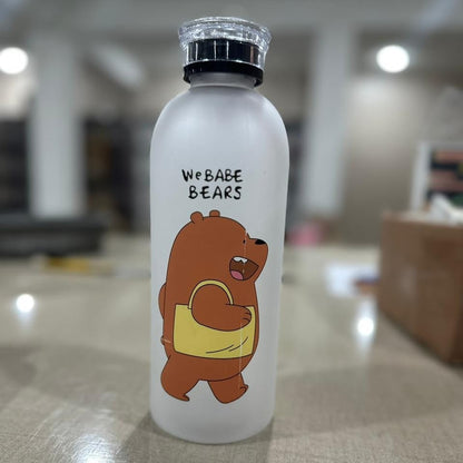 1000ml Korean Bear Panda Big Volume Water Bottle | BPA-Free Leak-Proof Drinkware | Tumbler | Straw