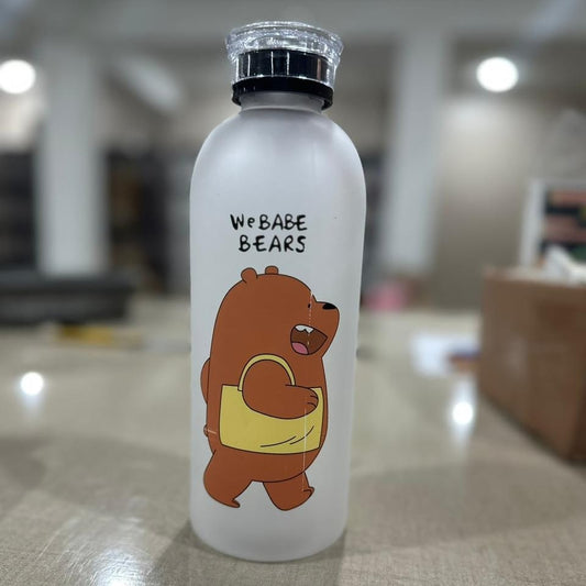 1000ml Korean Bear Panda Big Volume Water Bottle | BPA-Free Leak-Proof Drinkware | Tumbler | Straw