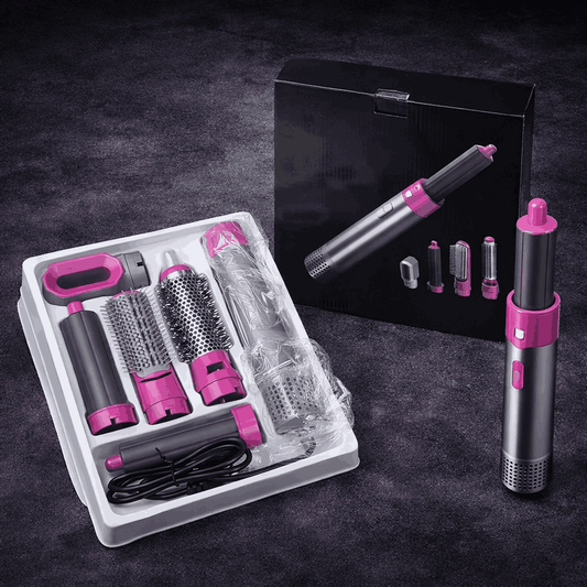 5-in-1 Professional Hot Air Styler & Hair Dryer Set | Multi-Functional Curler, Straightener & Volumizer Kit