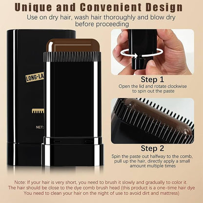 Hairdressing Wand Instant Root Touch-Up | Natural Black Hair Color Stick for Gray Hair Coverage