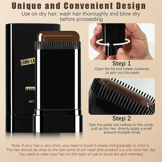 Hairdressing Wand Instant Root Touch-Up | Natural Black Hair Color Stick for Gray Hair Coverage