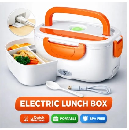 Portable Electric Lunch Box with Hot Food Container, 400W USB Powered, Multi-Color, for Outdoor/Indoor Use