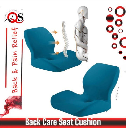 Ergonomic Lumbar Support Cushion | Soft PU Memory Foam Backrest Pillow | Office Chair | Car & Home Use