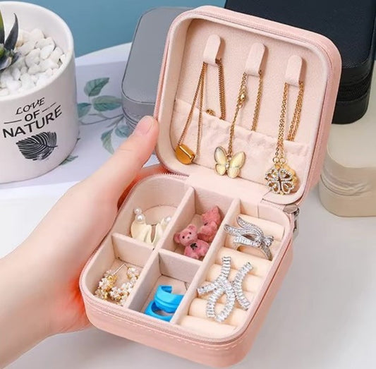 Portable Jewelry Storage Box | Leather Organizer | Travel Case | Multipurpose Gift Box for Jewellery & Hair Accessories