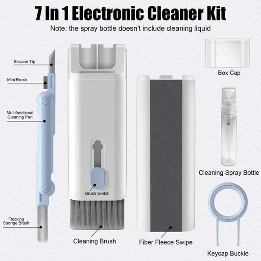 7 in 1 Computer Keyboard Cleaner Brush Kit | Multi-Function Earphone Cleaning Pen | Keycap Puller Tool Set