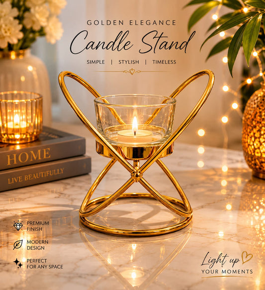 Elegant Black Candle Holder – Decorative Metal Candle Stand for Home & Table Décor | Candle Size 9x8x11cm
