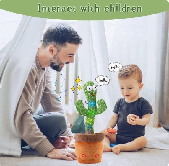 Dancing Cactus Toy for Kids | Talking & Singing Plush Cactus | Interactive Mimic Toy | Battery Operated Fun Toy for Toddlers (Without Box)
