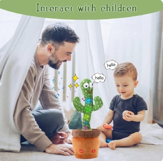 Dancing Cactus Toy for Kids | Talking & Singing Plush Cactus | Interactive Mimic Toy | Battery Operated Fun Toy for Toddlers (Without Box)