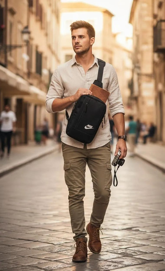 Crossbody Sling Bag for Men & Women | Travel Chest Bag | Hajj & Umrah Essential Shoulder Bag | Lightweight Nylon Messenger Bag