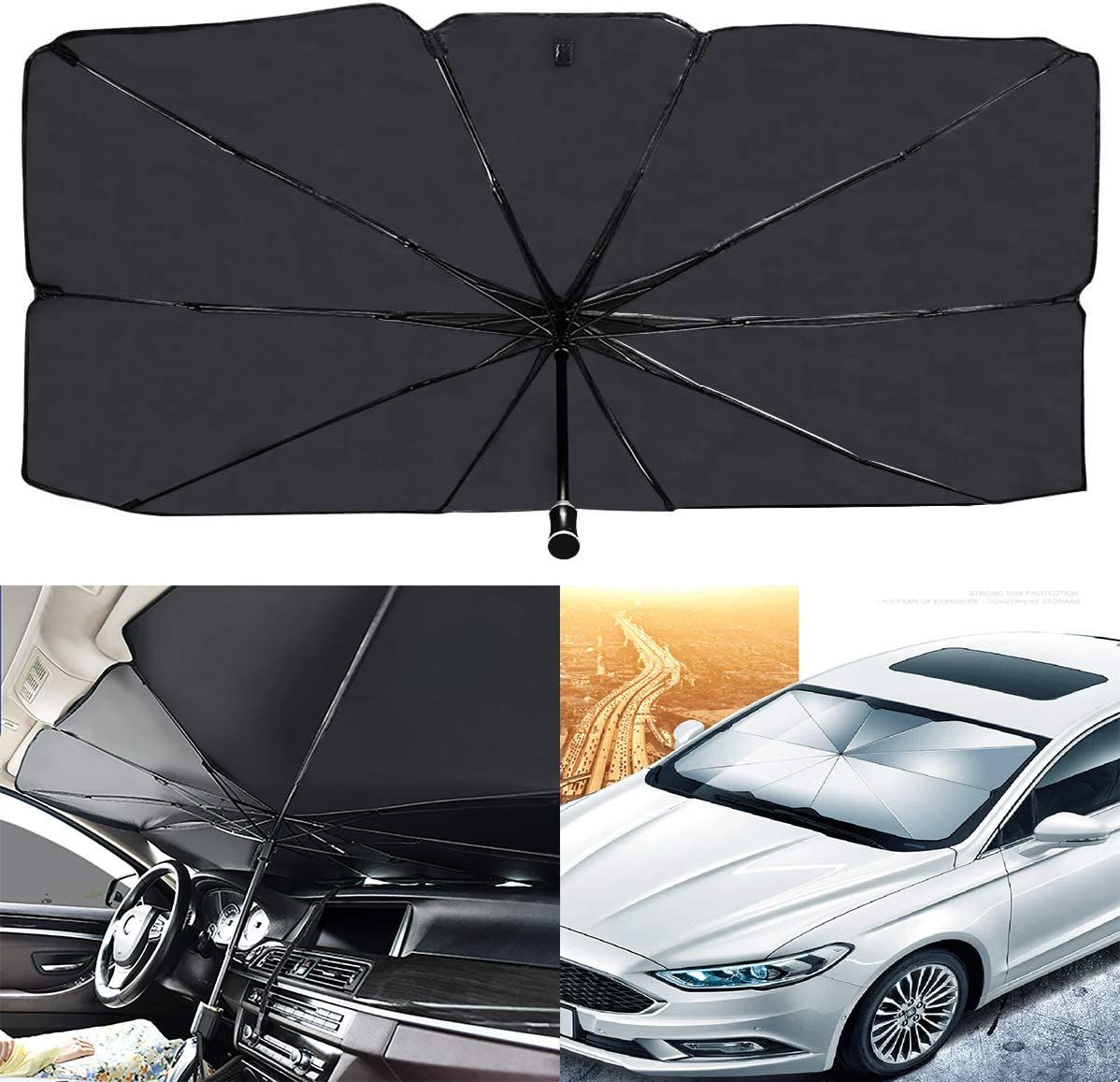 Foldable Car Windshield Sunshade Umbrella | UV Protection & Heat Insulation Cover