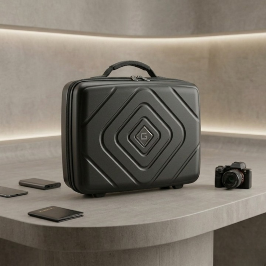 Premium Hard Shell Square Beauty Box | Portable Makeup | Cosmetic Travel Suitcase