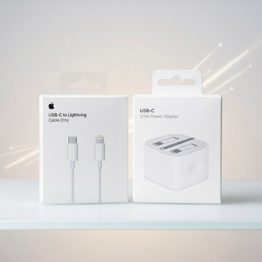 20W USB-C Power Adapter + USB-C to Lightning-Fast Charging Cable (1m) Set