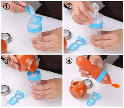 Baby Spoon Feeder Silicone Bottle Feeding