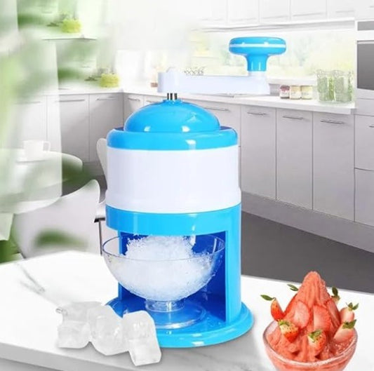 Manual Portable Hand Ice Crusher Machine | Portable Shaved Ice Maker & Gola Maker with Stainless Steel Blades