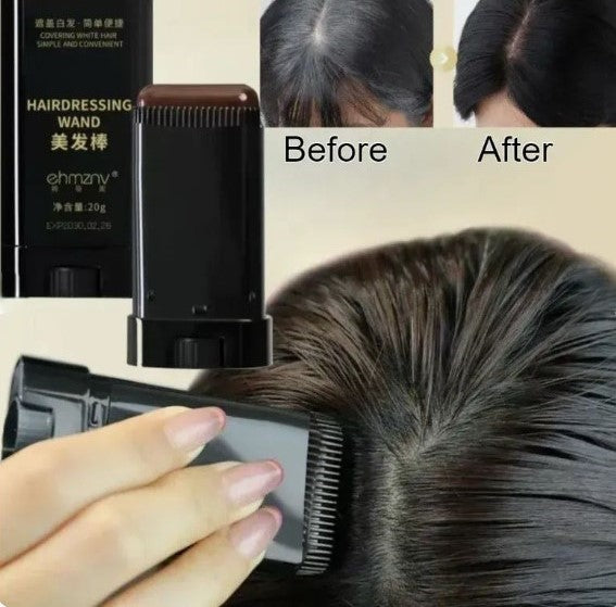 Hairdressing Wand Instant Root Touch-Up | Natural Black Hair Color Stick for Gray Hair Coverage