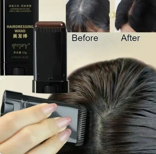 Hairdressing Wand Instant Root Touch-Up | Natural Black Hair Color Stick for Gray Hair Coverage