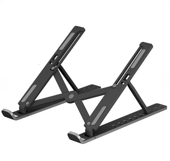 Metal Body Laptop Stand | Creative Folding Storage Bracket | Adjustable Portable Durable | 24×4.5cm Folded / 24×16.5cm Opened