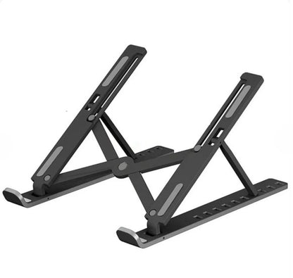 Metal Body Laptop Stand | Creative Folding Storage Bracket | Adjustable Portable Durable | 24×4.5cm Folded / 24×16.5cm Opened