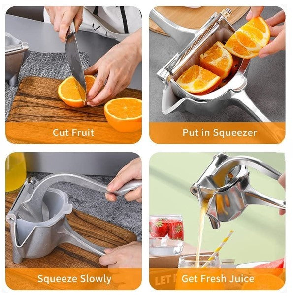 Stainless Steel Lemon & Orange Clip Handheld Fruit Juicer | Manual Citrus Squeezer for Kitchen Use