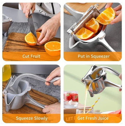 Stainless Steel Lemon & Orange Clip Handheld Fruit Juicer | Manual Citrus Squeezer for Kitchen Use
