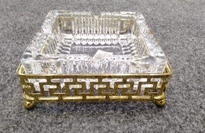 Luxury Metal & Crystal Ashtray | Elegant Decorative Cigarette Ash Tray