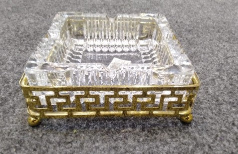 Luxury Metal & Crystal Ashtray | Elegant Decorative Cigarette Ash Tray