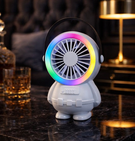 Astro Series Astronaut Mini Desktop Fan | Portable USB Rechargeable Fan with RGB Night Light