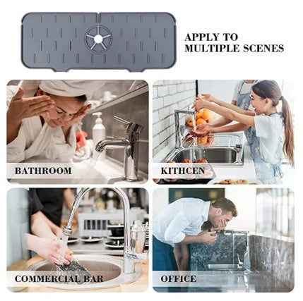 Sink Faucet Mat | Faucet Absorbent Mat Silicon Kitchen Sink Splash Guard Drain Pad | Soap Holder