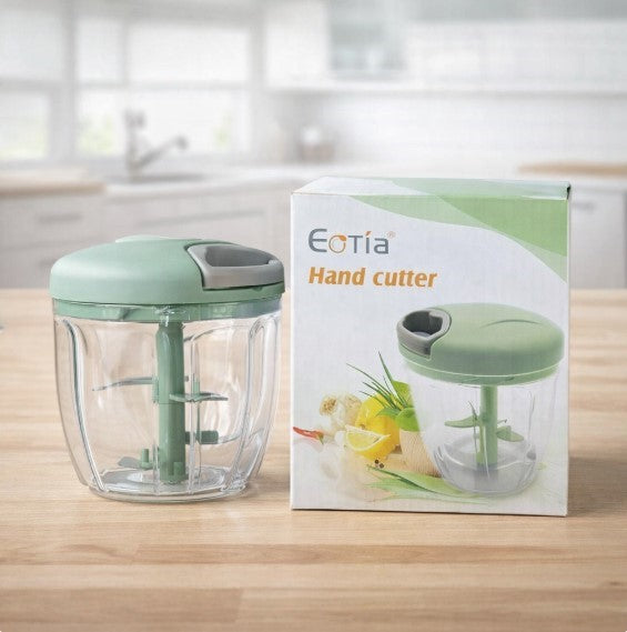 Eotia Manual Food Chopper | High-Speed 3-Blade Hand Cutter for Vegetables, Fruits & Herbs