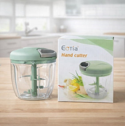 Eotia Manual Food Chopper | High-Speed 3-Blade Hand Cutter for Vegetables, Fruits & Herbs