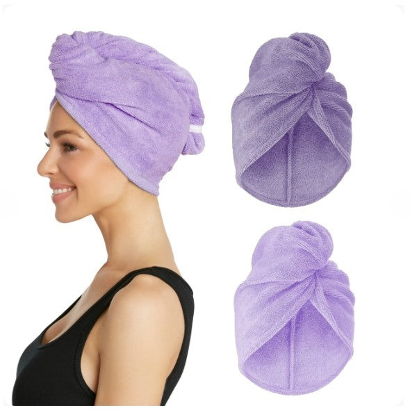 Pack Of 2 Super Absorbent Quick Dry Hair Towel | Microfiber Wrap Turban for Women Curly Long Thick Hair